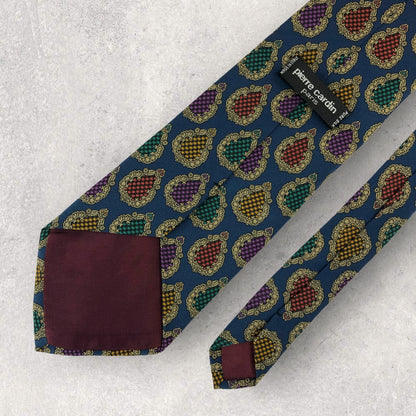 [6266] Good quality! Pierre Cardin tie, blue 