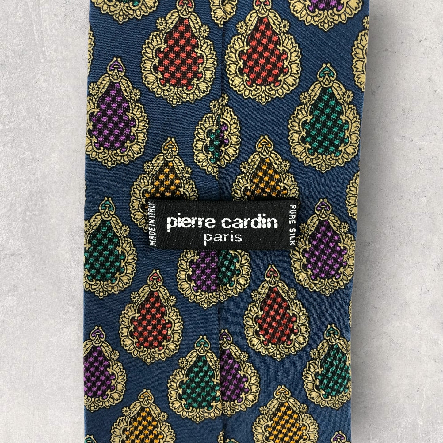[6266] Good quality! Pierre Cardin tie, blue 