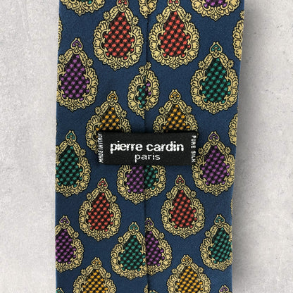 [6266] Good quality! Pierre Cardin tie, blue 