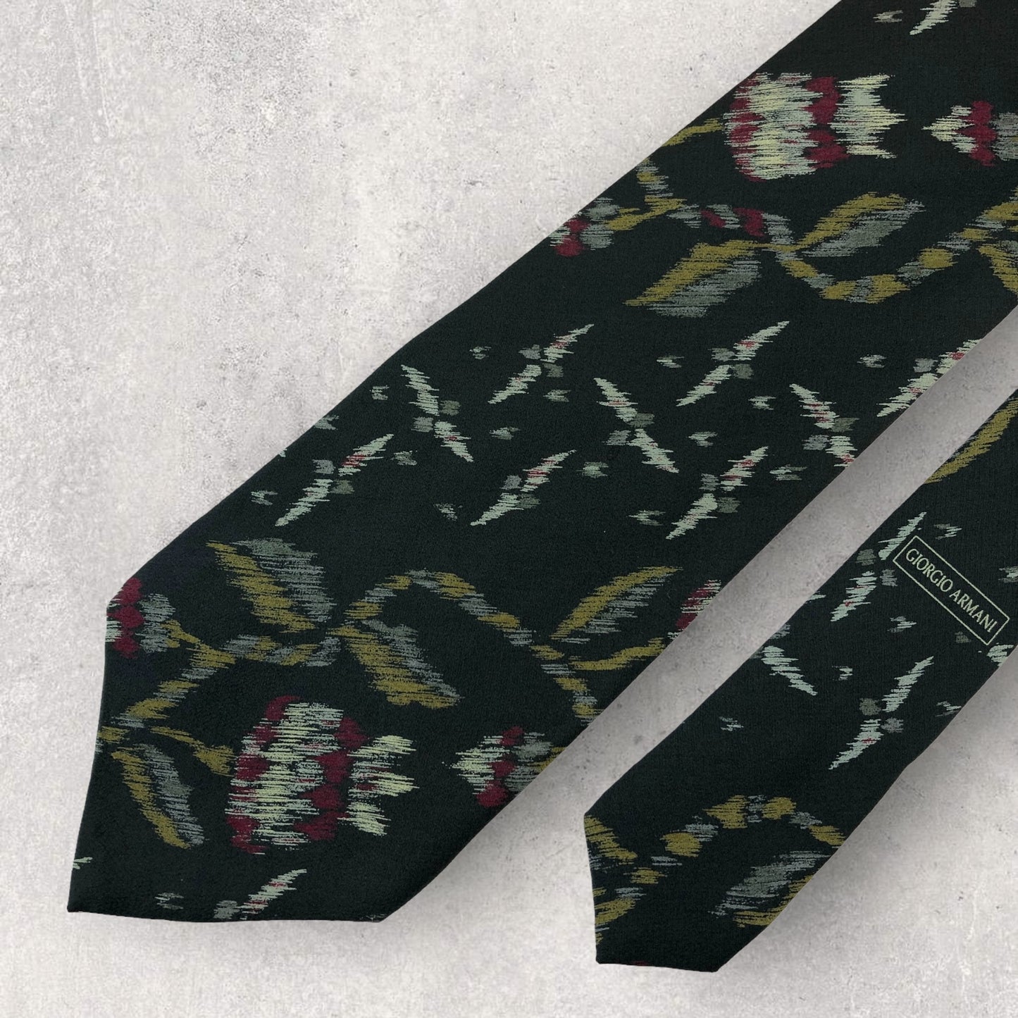 [6289] Good quality! Giorgio Armani necktie in green 