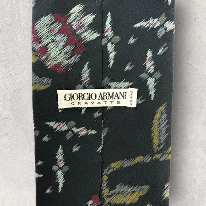 [6289] Good quality! Giorgio Armani necktie in green 