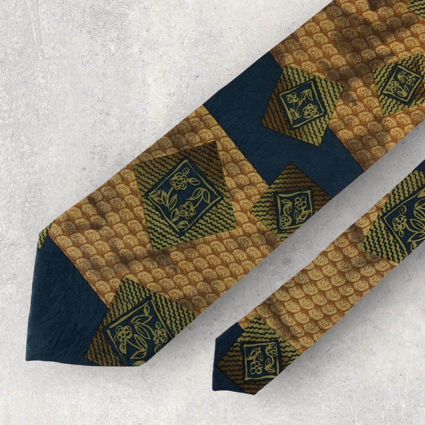 [6294] Good quality! Carbene necktie, brown, Japanese style pattern 