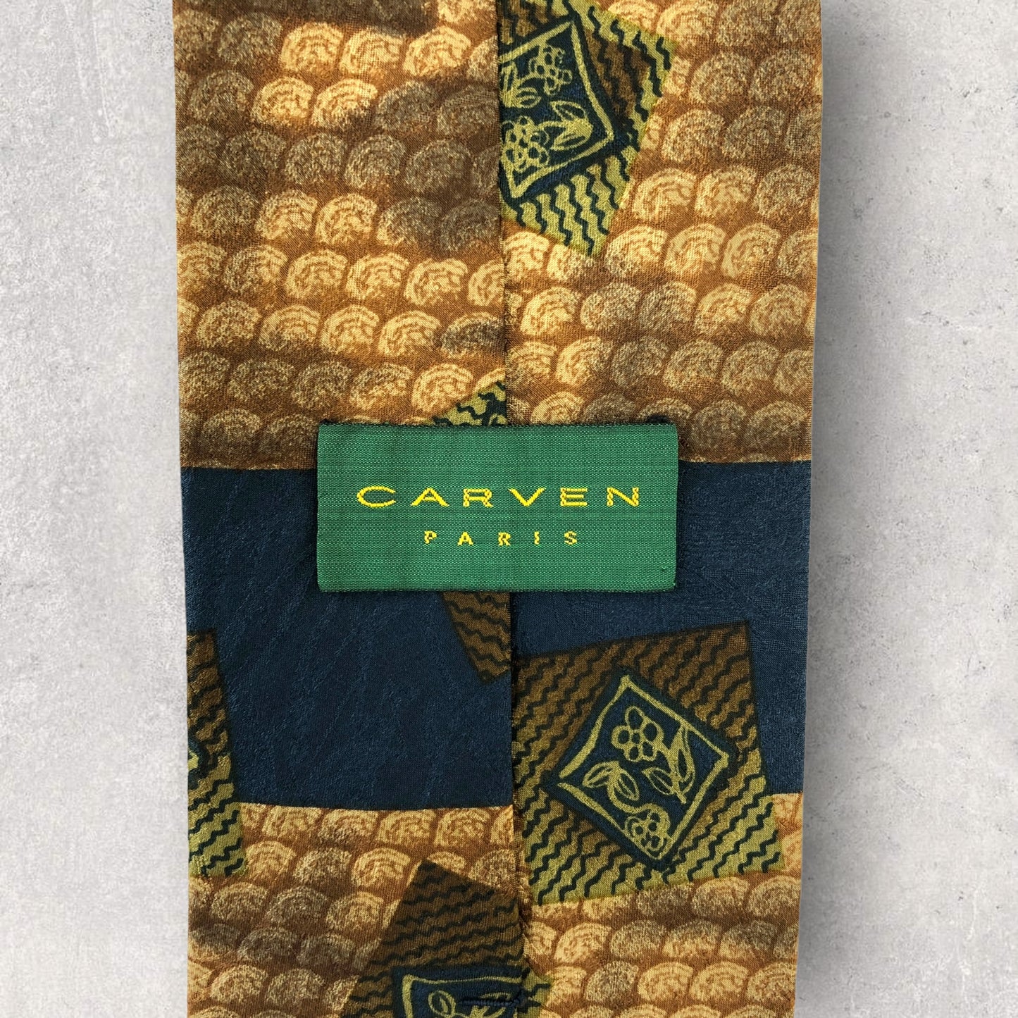 [6294] Good quality! Carbene necktie, brown, Japanese style pattern 