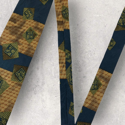 [6294] Good quality! Carbene necktie, brown, Japanese style pattern 