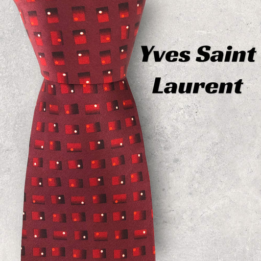 [6326] Beautiful item! Yves Saint Laurent necktie in red 