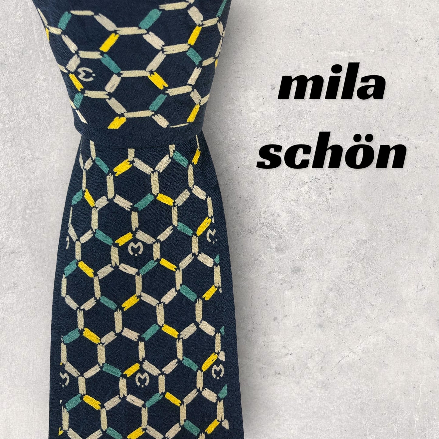 [6327] Beautiful item! Mila Schon tie, blue 
