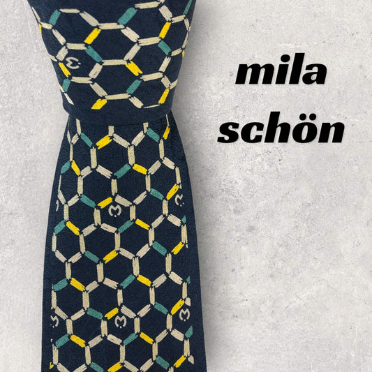 [6327] Beautiful item! Mila Schon tie, blue 