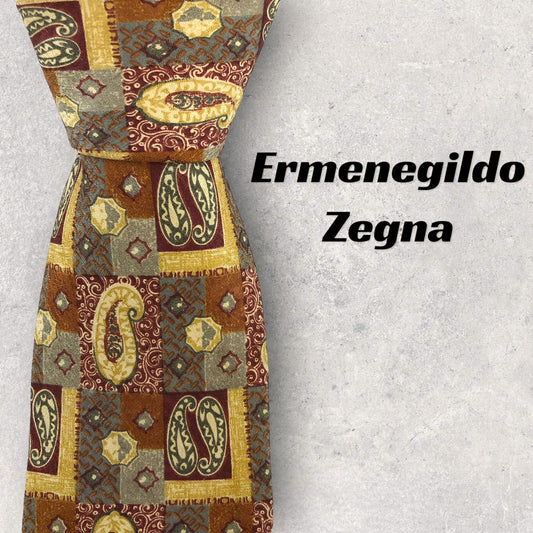 [6403] Good quality! Ermenegildo Zegna tie in brown 