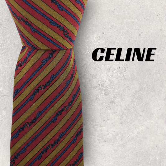 [6416] Good quality! Celine necktie in red 