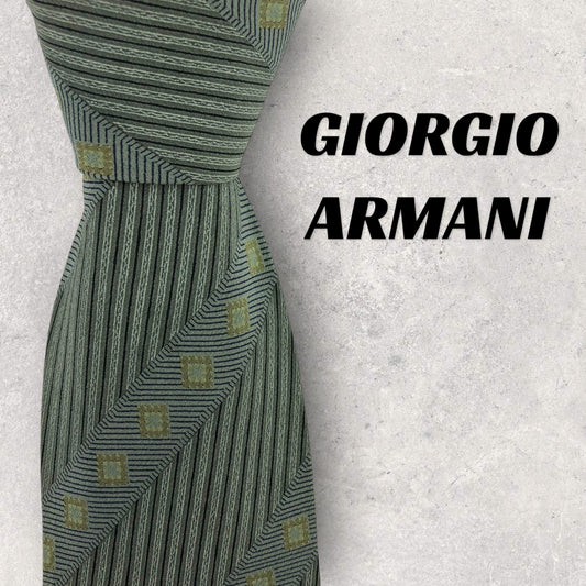 [6420] Good quality! Giorgio Armani necktie in green 