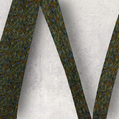 [6433] Beautiful item! Nina Ricci necktie in green with floral pattern 