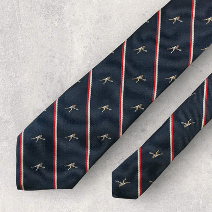 [6459] In good condition! Maker's Shirt Kamakura tie, blue, tennis pattern 