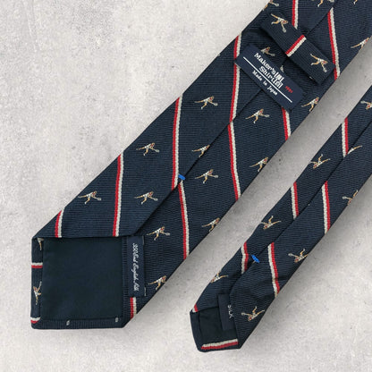 [6459] In good condition! Maker's Shirt Kamakura tie, blue, tennis pattern 