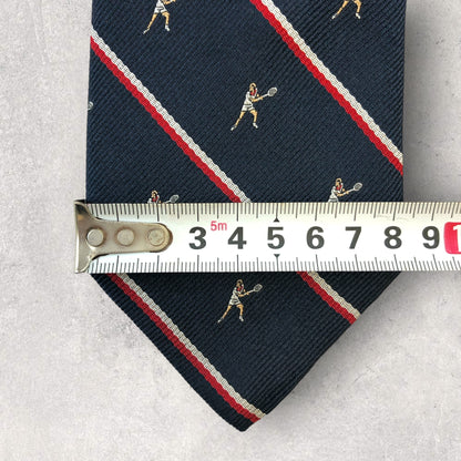 [6459] In good condition! Maker's Shirt Kamakura tie, blue, tennis pattern 