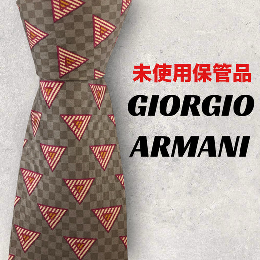 [6487] Unused Giorgio Armani necktie in light brown 