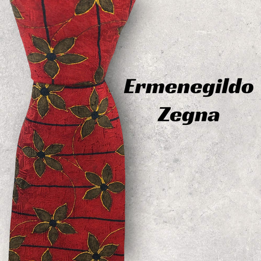 [6516] Good quality! Ermenegildo Zegna necktie in red 