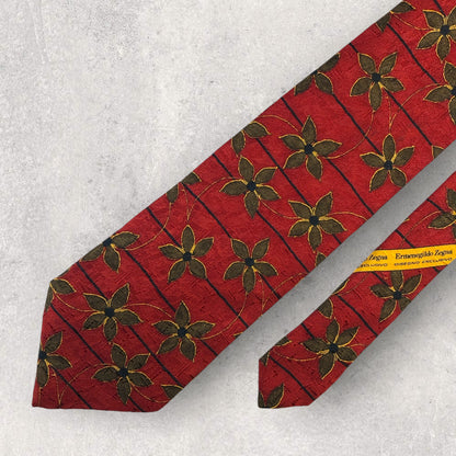 [6516] Good quality! Ermenegildo Zegna necktie in red 