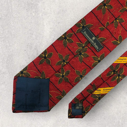 [6516] Good quality! Ermenegildo Zegna necktie in red 