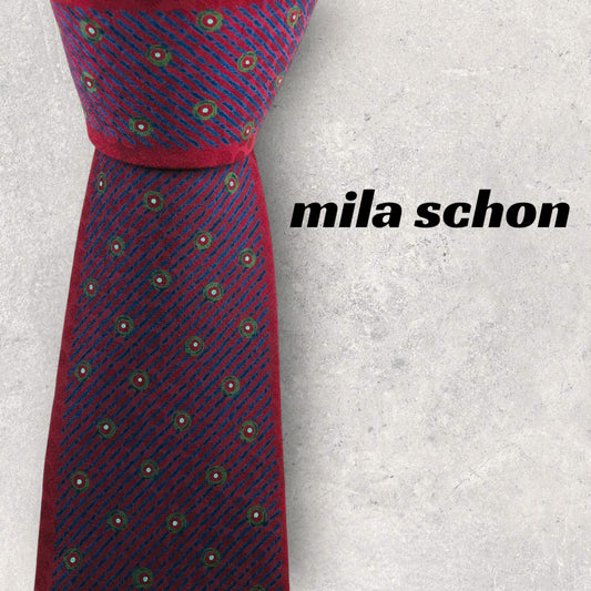 [6541] Good quality! Mila Schon necktie in red 