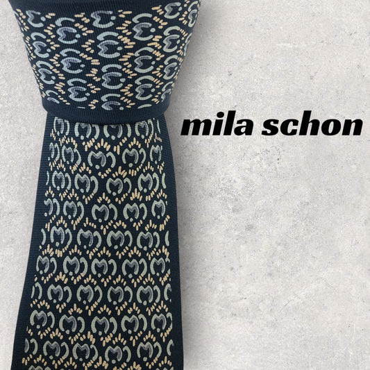 [6547] Good quality! Mila Schon tie, navy 