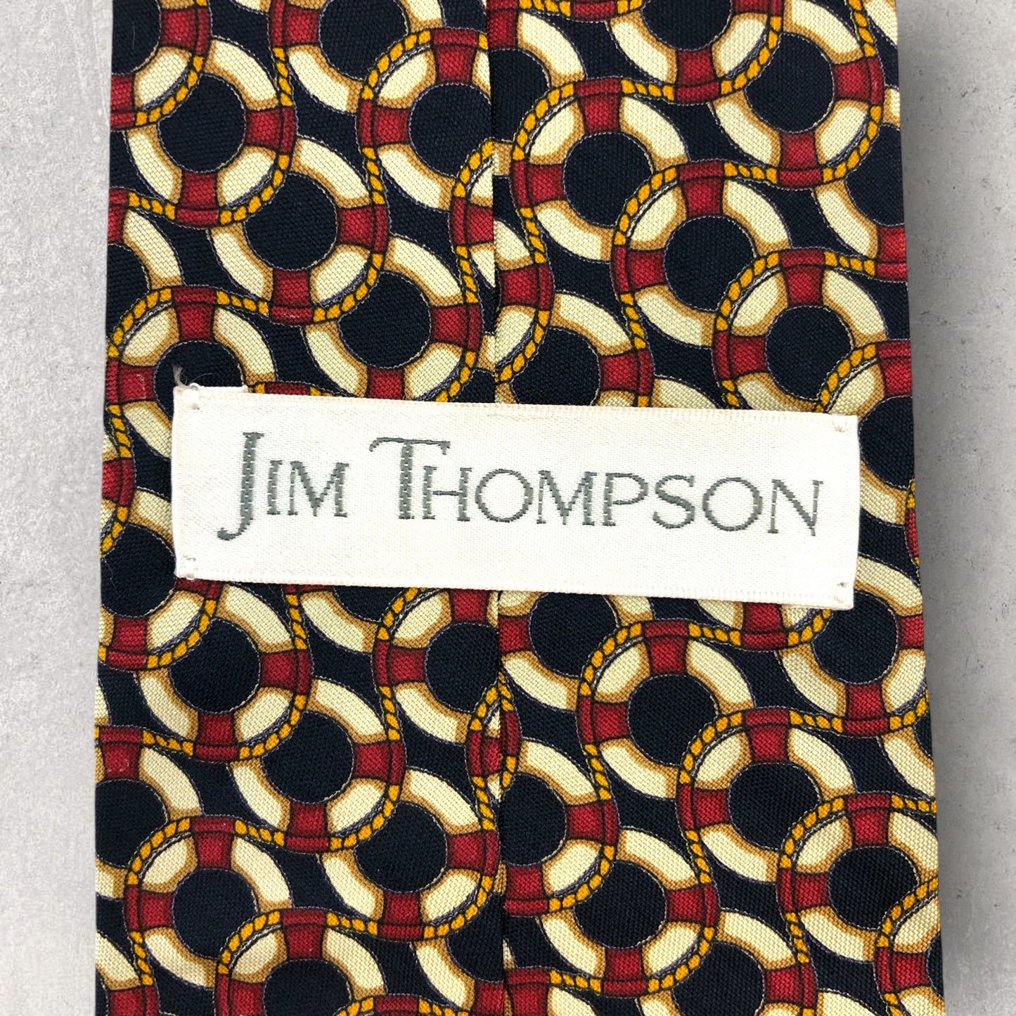 [6549] Good quality! Jim Thompson necktie, blue x white x red 