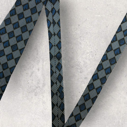 [6581] Beautiful item! Renoma tie, blue, horse pattern 