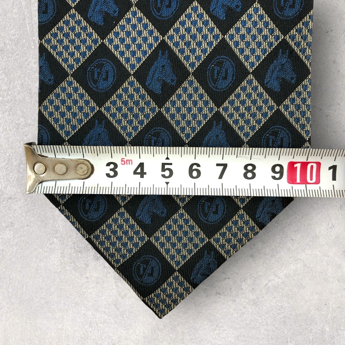 [6581] Beautiful item! Renoma tie, blue, horse pattern 
