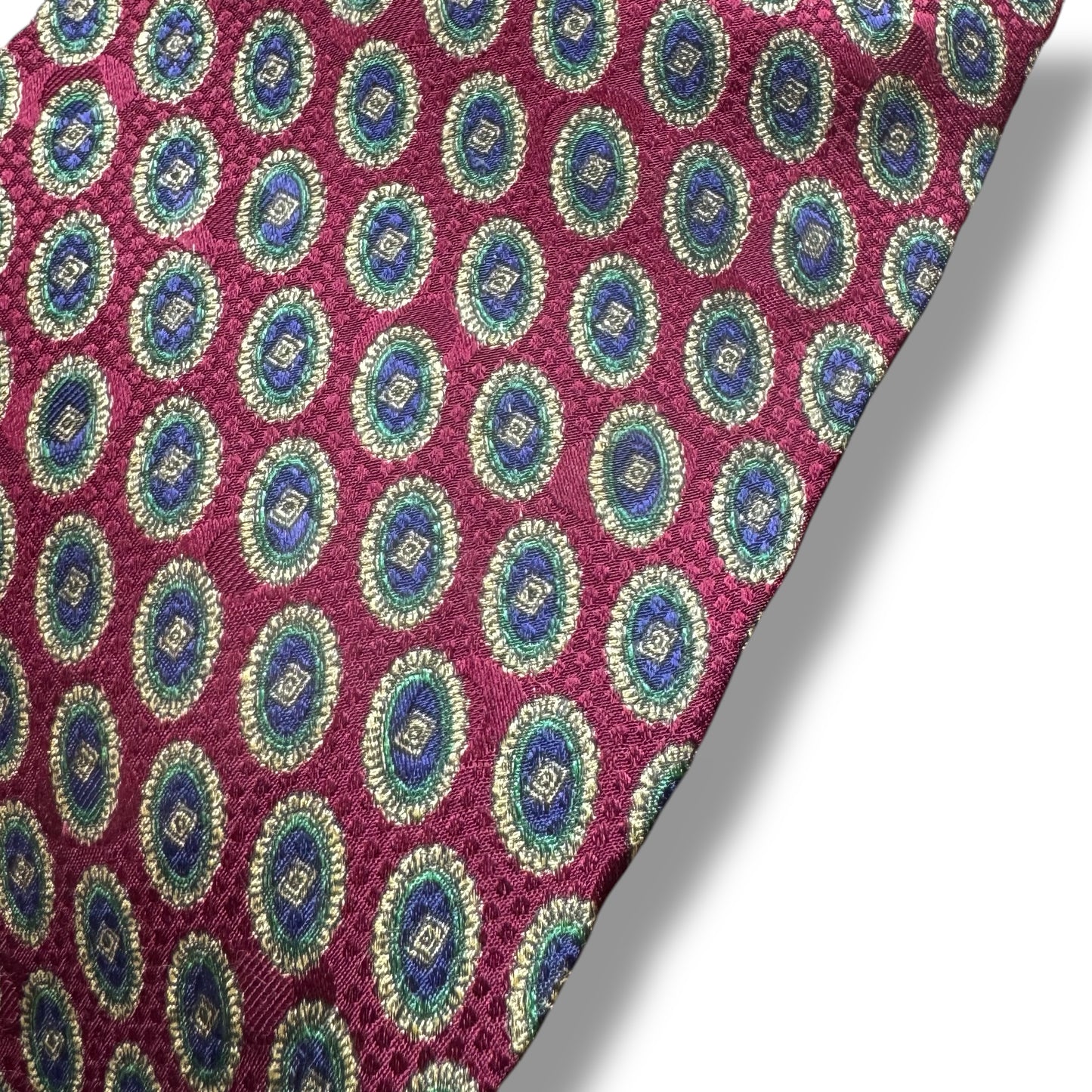 【7079】良品！ピエールバルマン　ネクタイ　レッド系　バーガンディー系