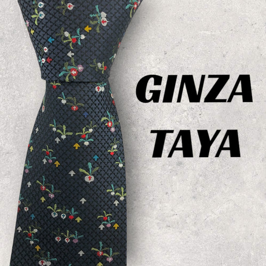 [6657] Beautiful item! Ginza Taya tie, navy 