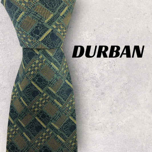 [6664] Good quality! Durban necktie, green 
