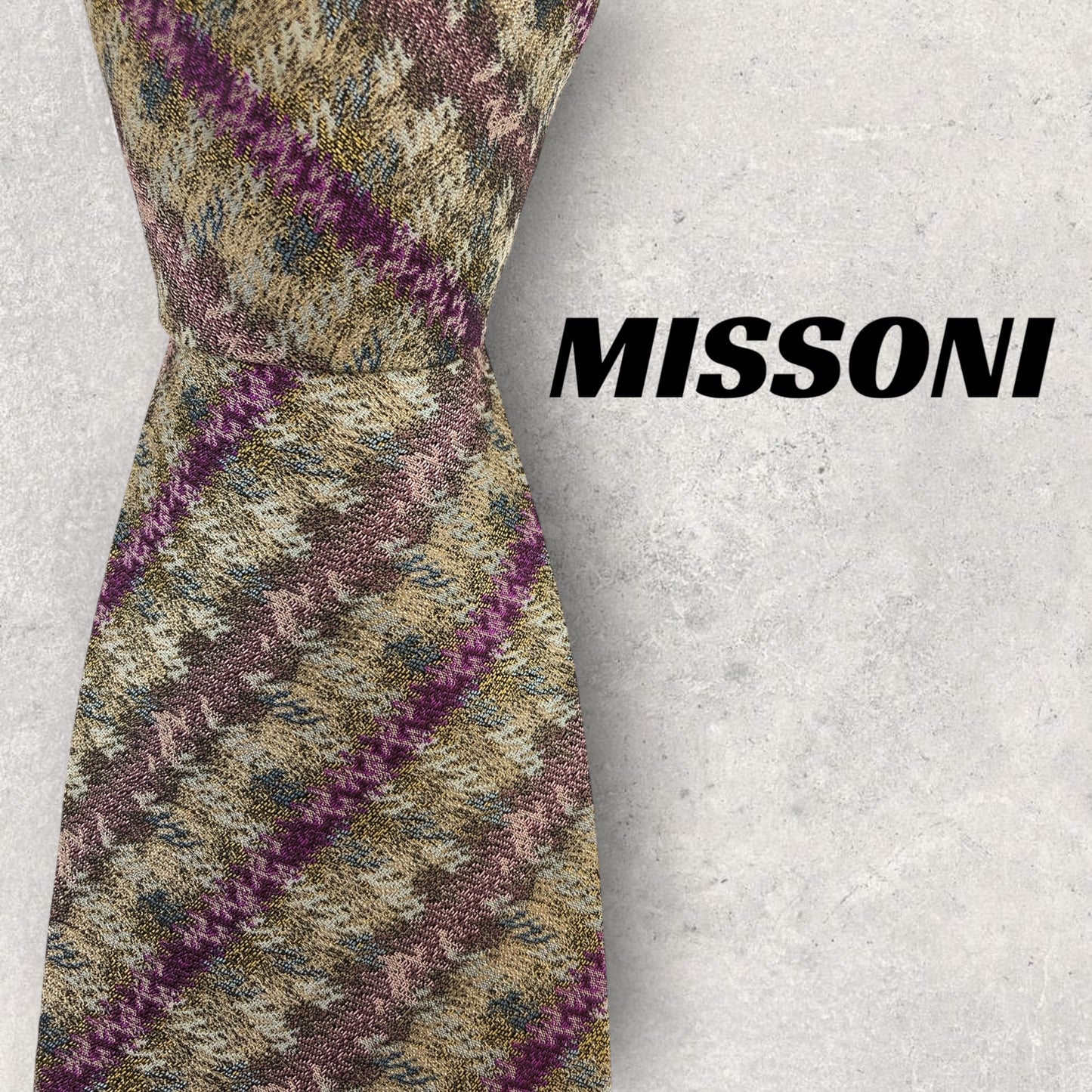 [6692] Beautiful item! Missoni tie in gold and purple 