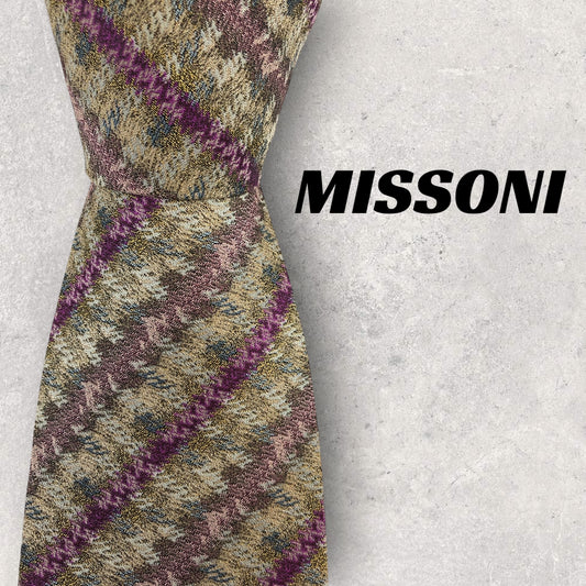 [6692] Beautiful item! Missoni tie in gold and purple 