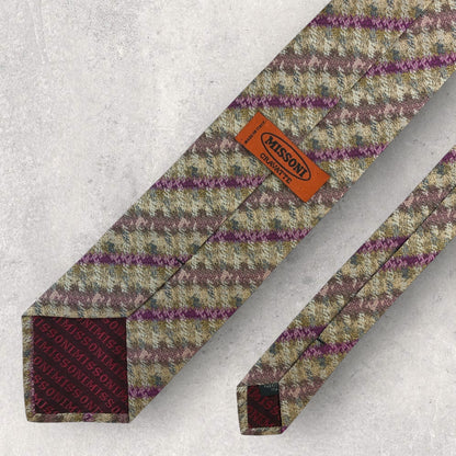 [6692] Beautiful item! Missoni tie in gold and purple 