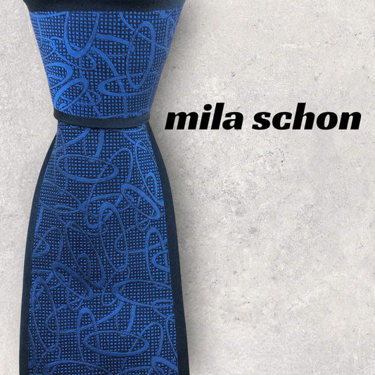 [6714] Beautiful item! Mila Schon tie, blue 
