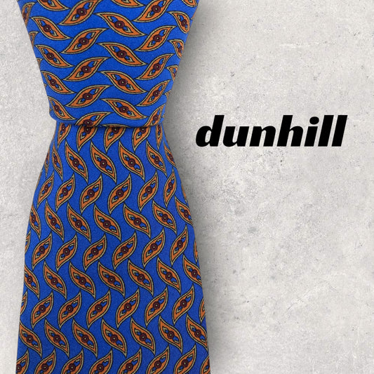 [6716] Good quality! Dunhill tie, blue 
