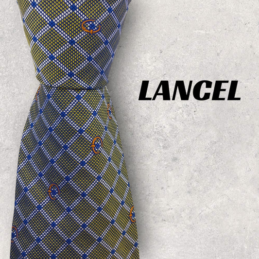 [6738] Beautiful item! Lancel tie, blue and gold 