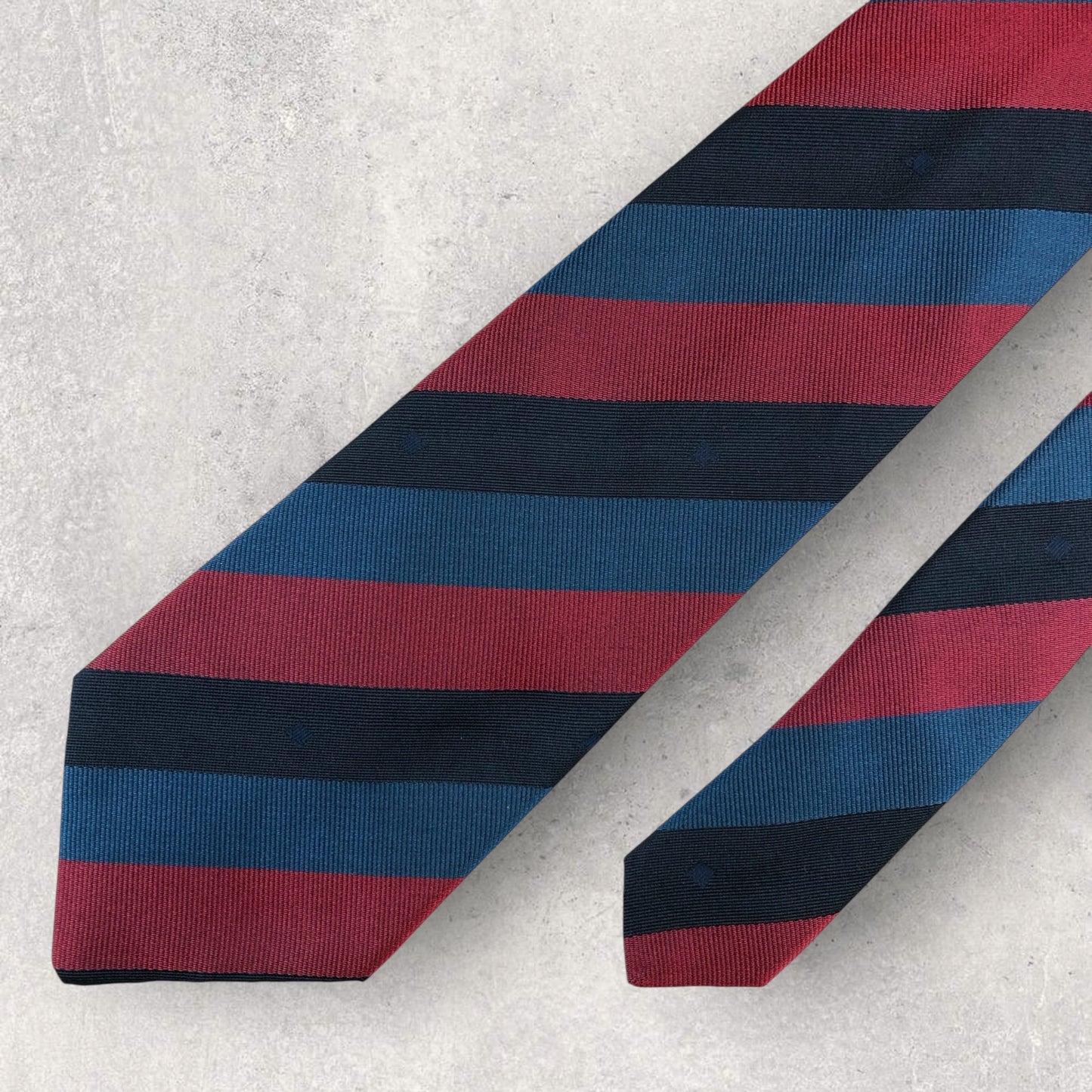 【6756】良品！ランバン　ネクタイ　レッド系　ネイビー系