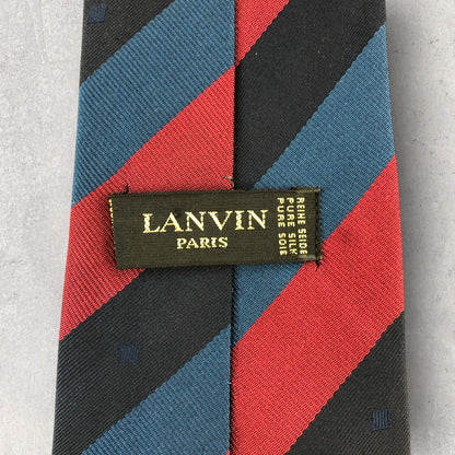 【6756】良品！ランバン　ネクタイ　レッド系　ネイビー系