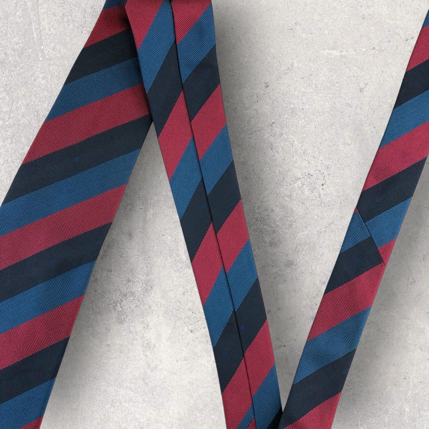 【6756】良品！ランバン　ネクタイ　レッド系　ネイビー系