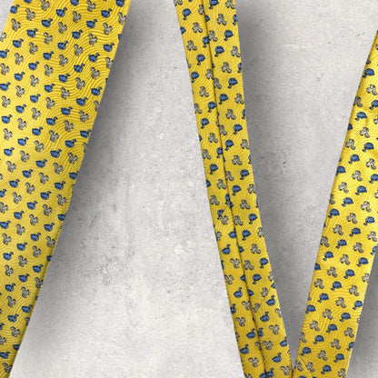 【6772】良品！ピエールカルダン　ネクタイ　イエロー系　鴨×リス柄