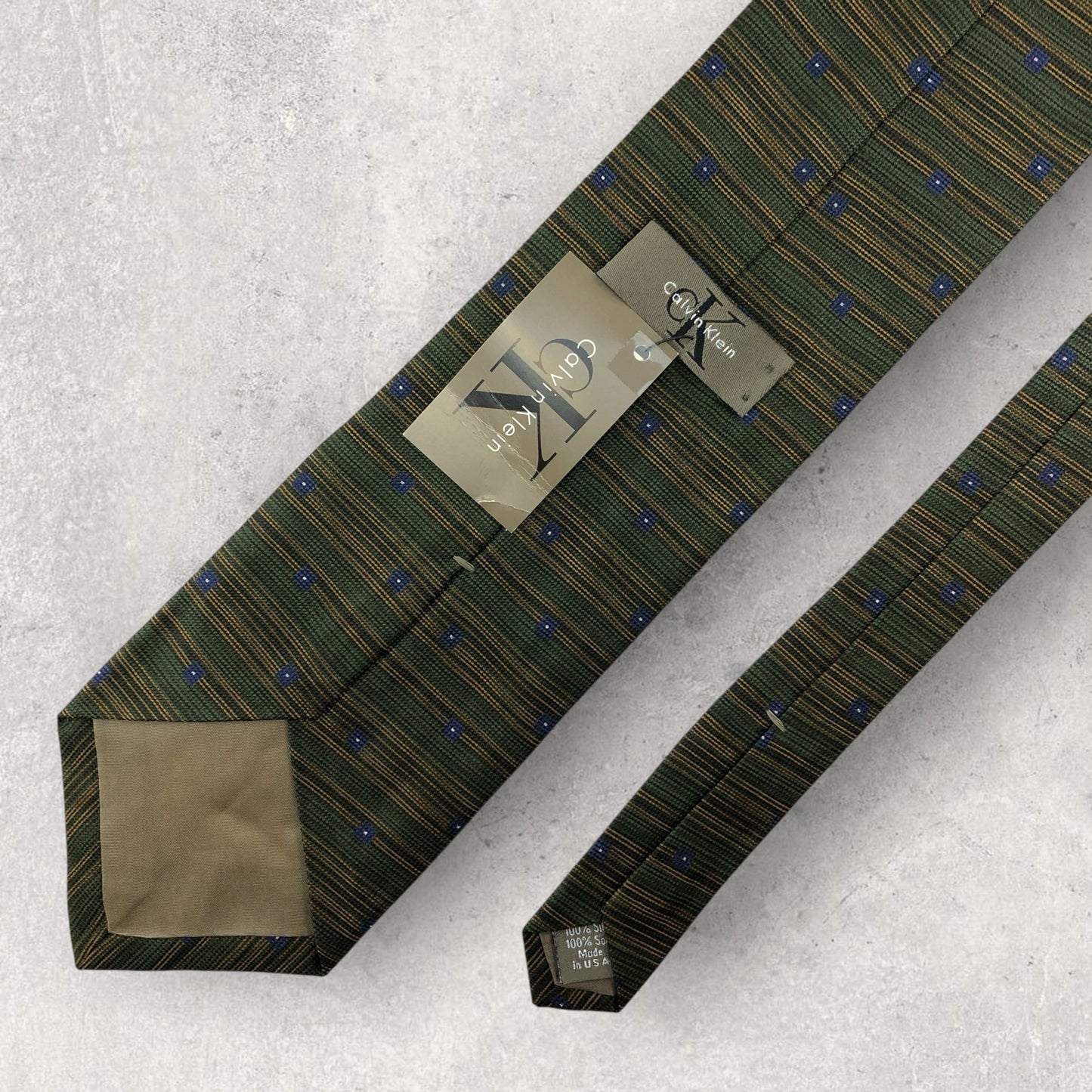 【6782】未使用保管品　カルバンクライン　ネクタイ　グリーン系