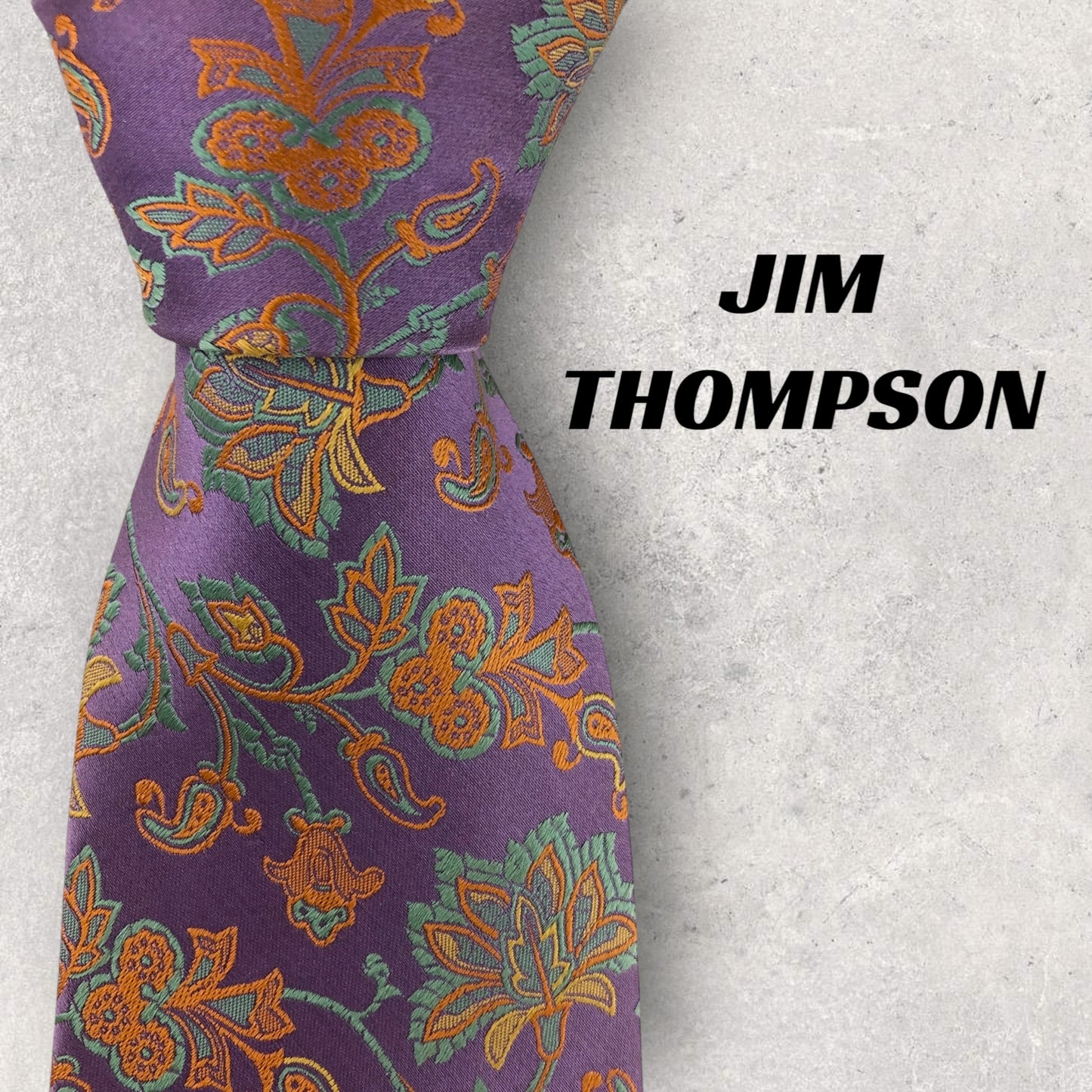 【6804】良品！ジムトンプソン　ネクタイ　パープル系