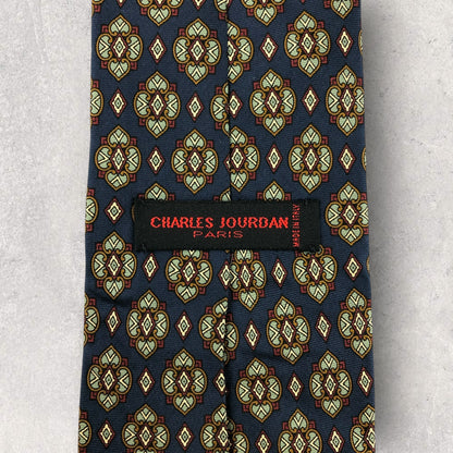 【6837】良品！シャルルジョルダン　ネクタイ　ネイビー系