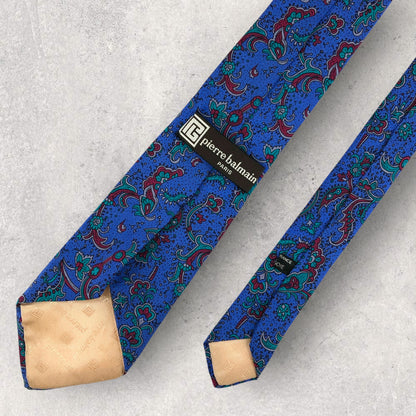 【6838】良品！ピエールバルマン　ネクタイ　ブルー系