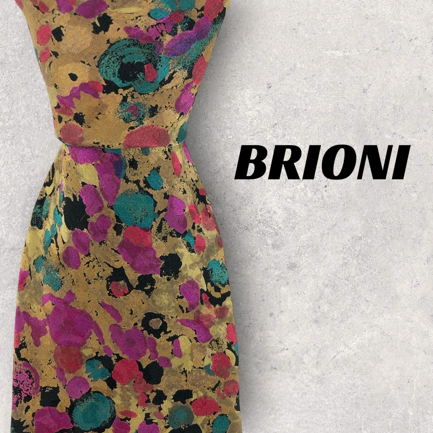 【6852】良品！ブリオーニ　ネクタイ　ブラウン系