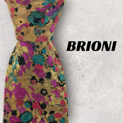 【6852】良品！ブリオーニ　ネクタイ　ブラウン系