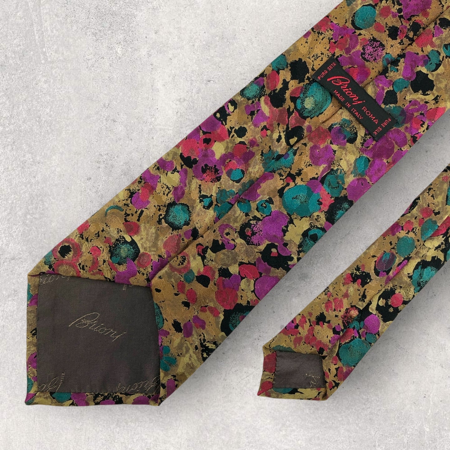 【6852】良品！ブリオーニ　ネクタイ　ブラウン系