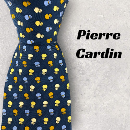 【6855】美品！ピエールカルダン　ネクタイ　ブルー系