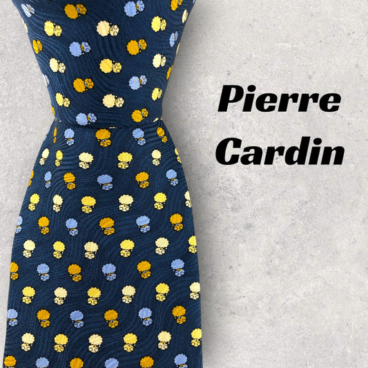 【6855】美品！ピエールカルダン　ネクタイ　ブルー系