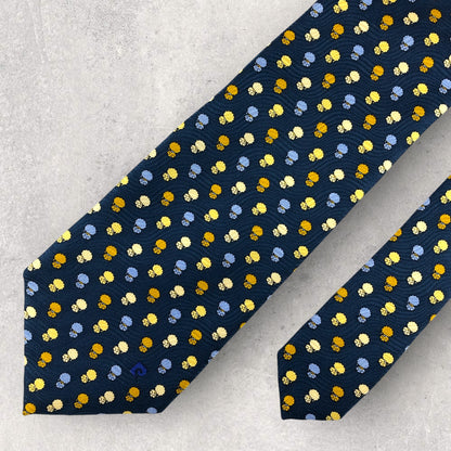 【6855】美品！ピエールカルダン　ネクタイ　ブルー系